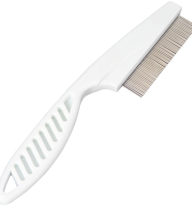 White Nit Comb With Medium Handle & Extra Fine Steel Teeth