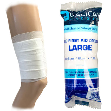 Large 18cm Stretchy Bandage & Flow Wrapped Non-Adherent Dressing