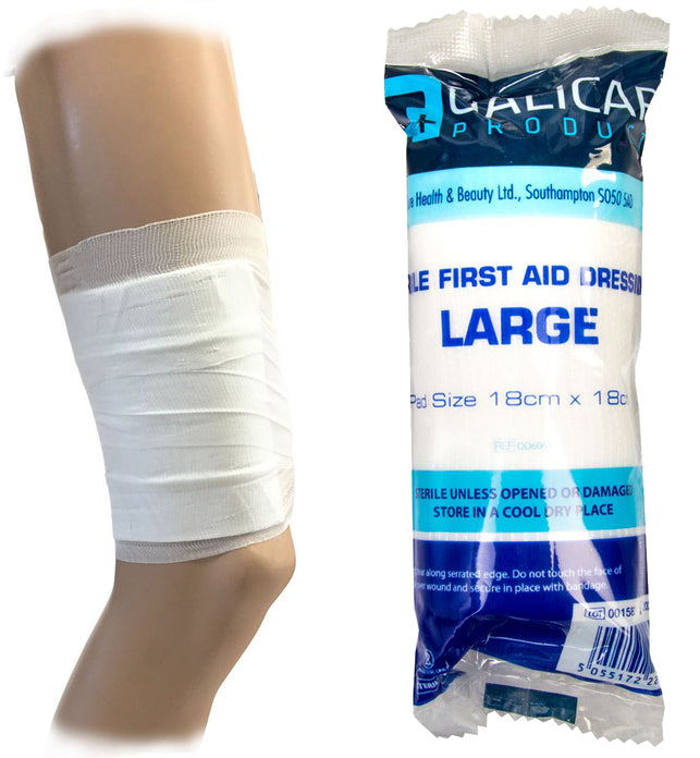 Large 18cm Stretchy Bandage & Flow Wrapped Non-Adherent Dressing