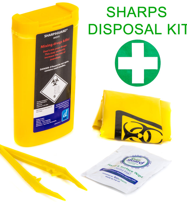 Yellow Sharps Disposal Kit In Bag Small