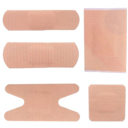 100Pc Assorted Fabric Plasters 5 Sizes Qualicare