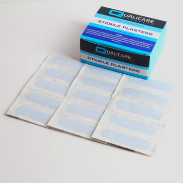 100Pc Blue Detectable Plasters 7.2cm X 1.9cm Qualicare