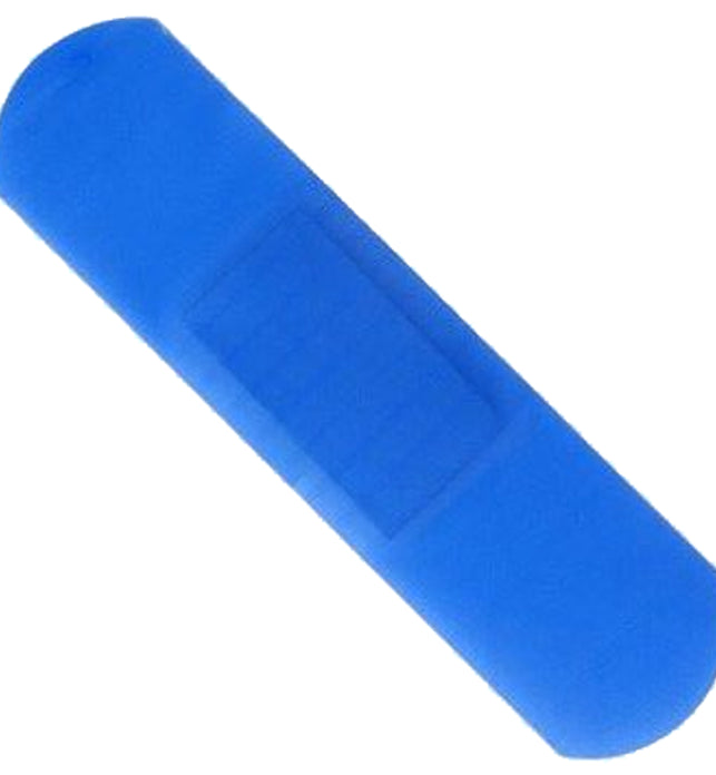 100 Sterile Blue Detectable Latex Free Strip Plasters 7.2cm x 1.9cm
