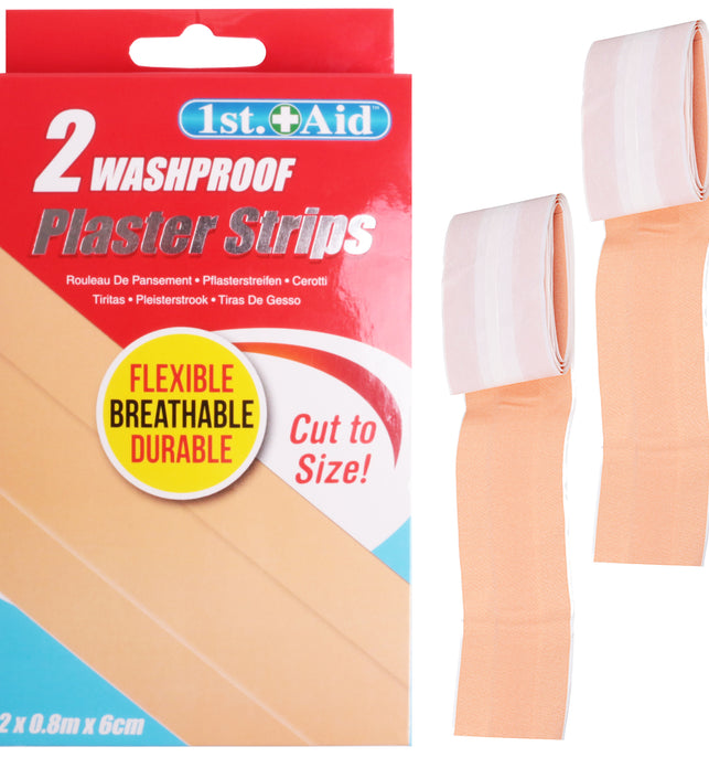 2 Cut-to-Size Latex Free Washproof Plaster Strips 80cm x 6cm – Anchor  Medical