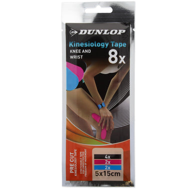 8 Dunlop Kinesiology K-Tape Strips for Knees & Wrists