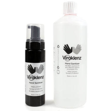 Viroklenz 200ml Foam Hand Sanitiser Dispenser & 1000ml Refill