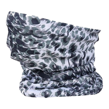 Washable Fabric Snood Face Mask/Balaclava - Grey Leopard Print