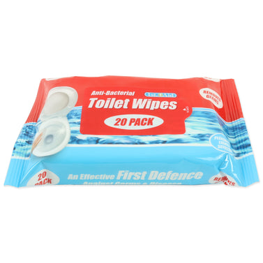 Pack Of 20 1st Aid Toilet Cleaning Wipes Kills 99.9% Of Bacteria